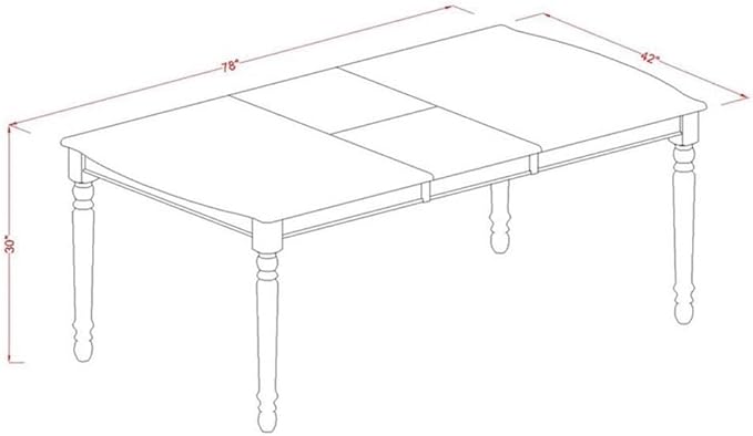 East West Furniture DOAV9-WHI-W 9 Piece Dining Table Set Includes a Rectangle Dining Room Table with Butterfly Leaf and 8 Wooden Seat Chairs, 42x78 Inch, Buttermilk & Cherry