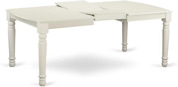 East West Furniture DONO9-LWH-W 9 Piece Dining Table Set Includes a Rectangle Dinner Table with Butterfly Leaf and 8 Dining Room Chairs, 42x78 Inch, Linen White