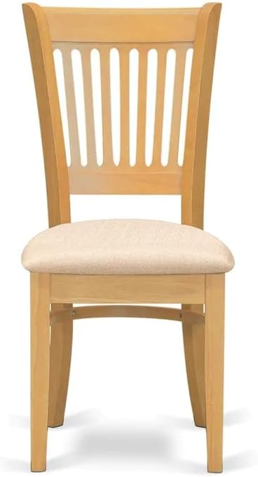 East West Furniture NDVA3-OAK-C 3 Piece Dining Room Furniture Set Contains a Rectangle Kitchen Table with Dropleaf and 2 Linen Fabric Upholstered Dining Chairs, 30x48 Inch, Oak