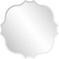 KOHROS Square Scalloped Bathroom Mirror 24" Frameless Beveled Bathroom Vanity Mirror, Anti-Rust, Tempered Glass, Wall Mirror for Bathroom Entryway Bedroom