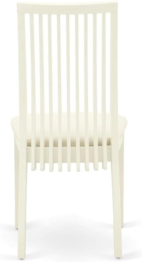 East West Furniture HBIP3-LWH-C 3 Piece Dinette Set for Small Spaces Contains a Round Dining Table with Pedestal and 2 Linen Fabric Upholstered Dining Chairs, 42x42 Inch, Linen White