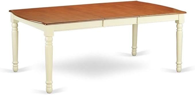 East West Furniture DODA9-BMK-W 9 Piece Dining Room Table Set Includes a Rectangle Wooden Table with Butterfly Leaf and 8 Kitchen Dining Chairs, 42x78 Inch, Buttermilk & Cherry