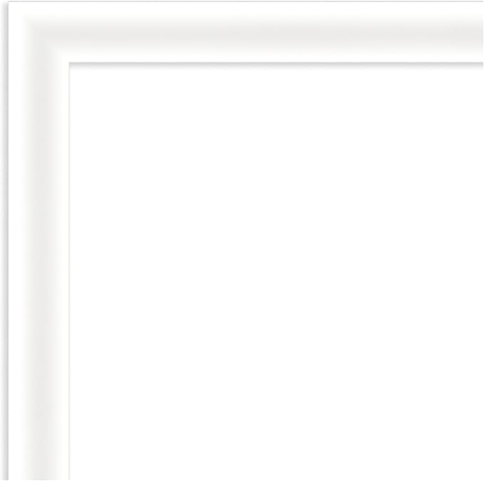 Amanti Art White Bathroom Mirror for Over Sink, 27x39 Oliver White Narrow Rectangle Vanity Mirror, Large Modern Wood Frame, Hangs Horizonally and Vertically, Bathroom Wall Decor, Beveled Edge