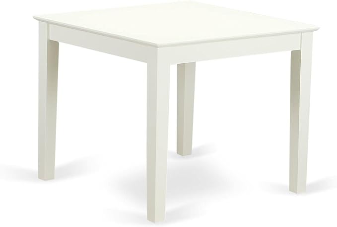 East West Furniture OXEN3-LWH-78 3 Piece Dinette Set for Small Spaces Contains a Square Dining Table and 2 Pink Flamingo Faux Leather Parson Dining Room Chairs, 36x36 Inch, Linen White