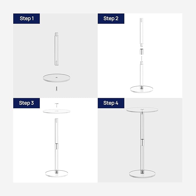 Acrylic Side Table, Acrylic Small Table, Minimalist Side Table for Living Room, Bedroom, Bathroom, Hallway, Balcony