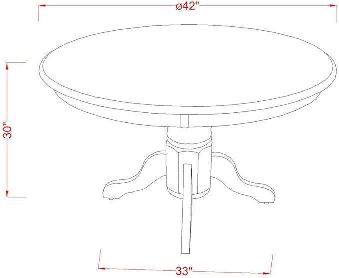 East West Furniture SHEN3-LWH-57 3 Piece Kitchen Table & Chairs Set Contains a Round Dining Room Table with Pedestal and 2 Pond Faux Leather Parsons Dining Chairs, 42x42 Inch, Linen White