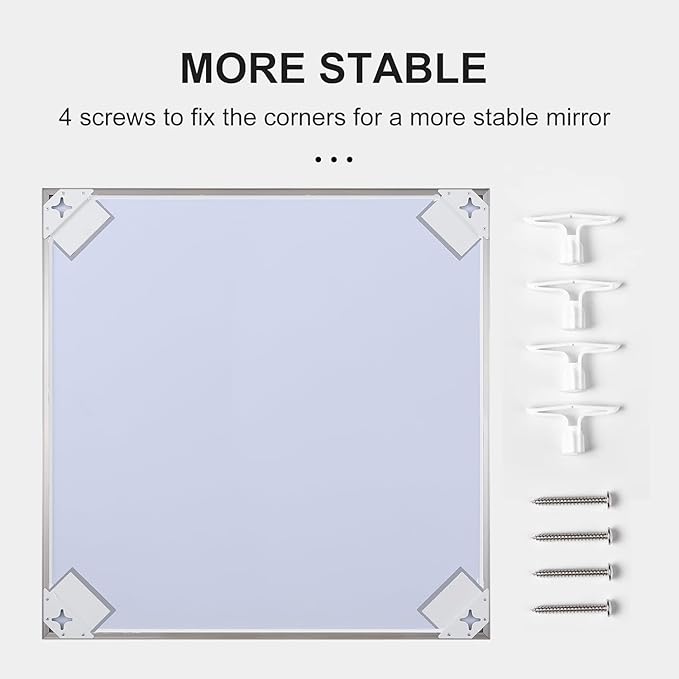 26x40 Inch Silver Bathroom Mirror - Copper-Free Mirror, Aluminum Alloy Frame Vanity Rectangle Wall Mounted Modern Mirror for Bedroom/Living Room/Porch Horizontal or Vertical