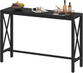 BON AUGURE Bar Table, 55 in Counter Height Pub Table, Tall Narrow Behind Couch Sofa Table, High Top Wood Long Console Tables for Home, Living Room (Black Oak)