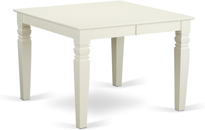 East West Furniture WEIP5-LWH-W 5 Piece Dining Set Includes a Rectangle Dining Table with Butterfly Leaf and 4 Kitchen Chairs, 42x60 Inch, Linen White