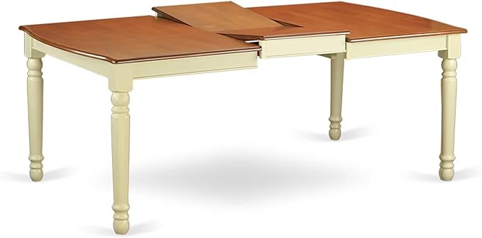 East West Furniture DOKE5-WHI-W 5 Piece Dining Room Furniture Set Includes a Rectangle Kitchen Table with Butterfly Leaf and 4 Dining Chairs, 42x78 Inch, Buttermilk & Cherry