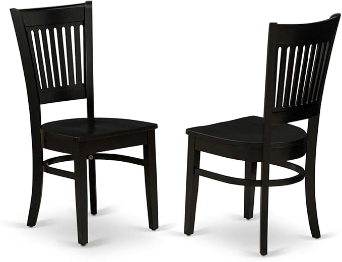 East West Furniture DMVA3-BLK-W 3 Piece Dinette Set for Small Spaces Contains a Round Dining Table with Dropleaf and 2 Dining Chairs, 42x42 Inch, Black