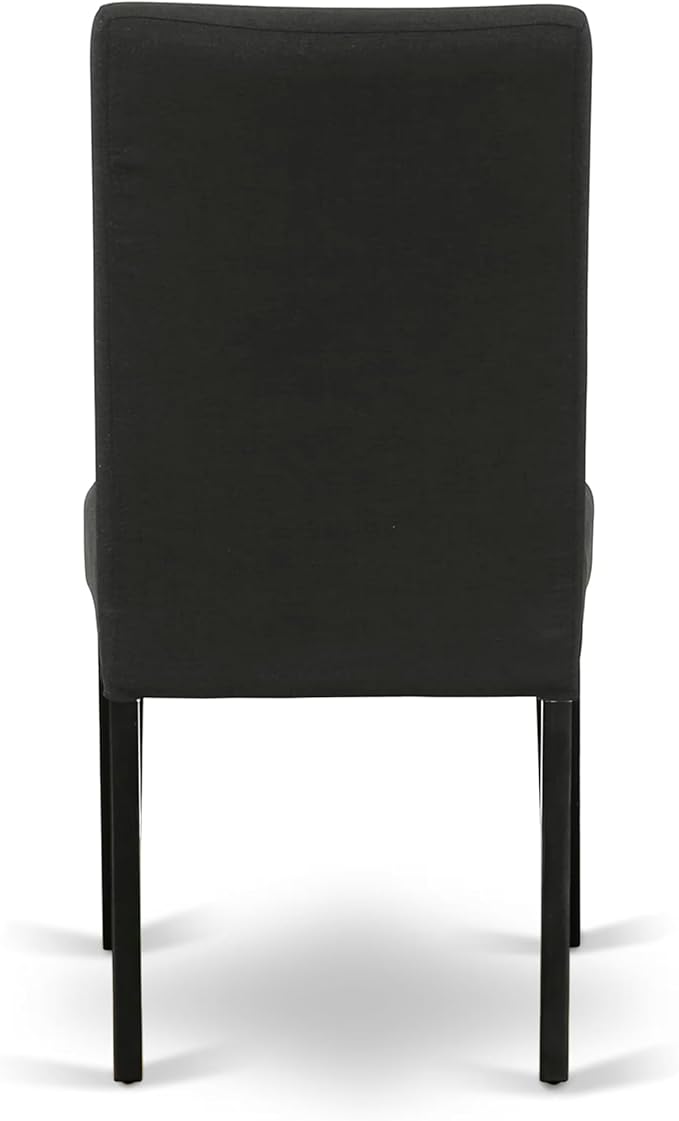 East West Furniture V626DR124-5 5 Piece Dining Table Set for 4 Includes a Rectangle Kitchen Table with V-Legs and 4 Black Color Linen Fabric Parson Dining Chairs, 36x60 Inch, Multi-Color