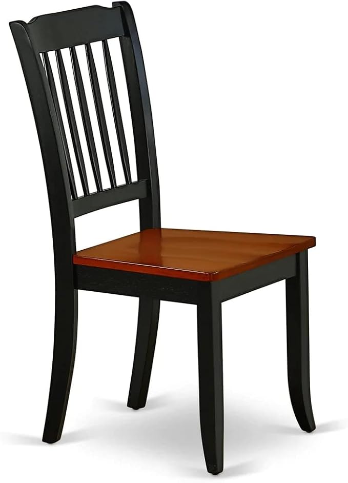 East West Furniture QUDA9-BCH-W 9 Piece Modern Dining Table Set Includes a Rectangle Wooden Table with Butterfly Leaf and 8 Dining Room Chairs, 40x78 Inch, Black & Cherry