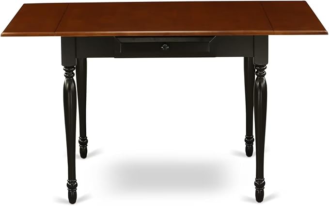 East West Furniture MZKE5-BCH-W 5 Piece Modern Dining Table Set Includes a Rectangle Wooden Table with Dropleaf and 4 Dining Chairs, 36x54 Inch, Black & Cherry