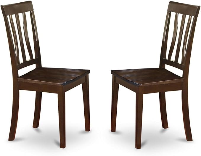 East West Furniture HLAN5-CAP-W 5 Piece Dining Table Set for 4 Includes a Round Kitchen Table with Pedestal and 4 Kitchen Dining Chairs, 42x42 Inch, Cappuccino