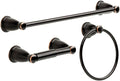 Franklin Brass Kinla 3-Piece Bathroom Set Oil Rubbed Bronze 24" Towel Bar Rack, Toilet Paper Holder, Ring Hardware KIN3PC-ORB