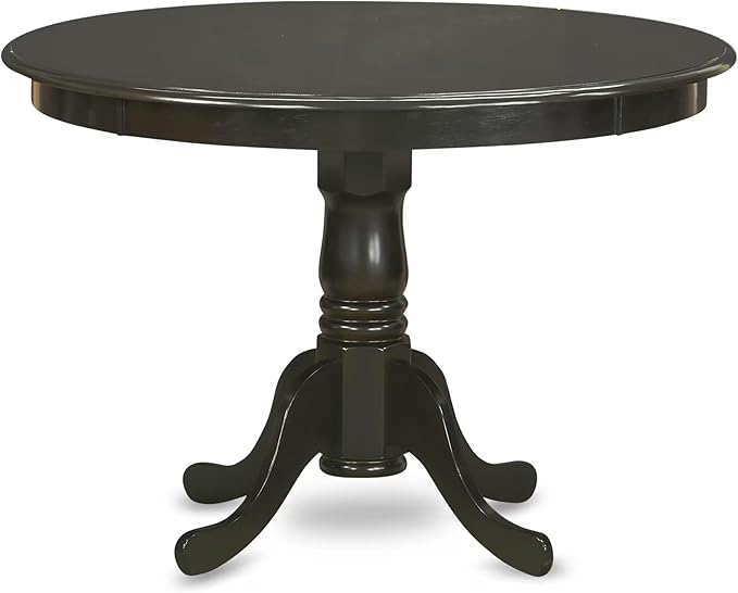East West Furniture HLAN5-CAP-LC 5 Piece Dining Table Set for 4 Includes a Round Kitchen Table with Pedestal and 4 Faux Leather Dining Room Chairs, 42x42 Inch, Cappuccino