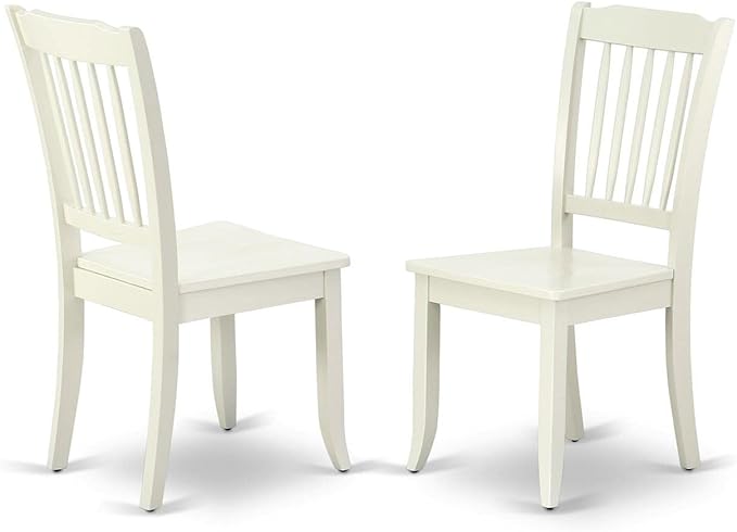 East West Furniture SHDA5-LWH-W 5 Piece Dining Room Table Set Includes a Round Kitchen Table with Pedestal and 4 Dining Chairs, 42x42 Inch, Linen White