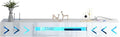 Floating TV Stand, 71" Floating Entertainment Center Wall Mounted,Floating Wall Mounted TV Shelf with Led Lights and Power Outlet,Modern High Gloss tv Cabinet Media Console with Storage