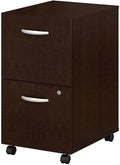 Bush Business Furniture Series C 2 Drawer Rolling File Cabinet in Mocha Cherry - Assembled, Mobile Document Storage for Home or Professional Office