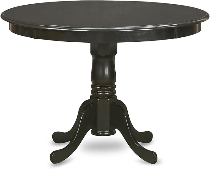 East West Furniture HLAN5-CAP-W 5 Piece Dining Table Set for 4 Includes a Round Kitchen Table with Pedestal and 4 Kitchen Dining Chairs, 42x42 Inch, Cappuccino