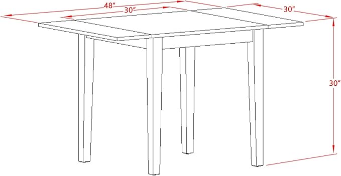 East West Furniture 1NDEN3-LWH-06 3 Piece Dining Table Set Contains a Rectangle Dinner Table with Dropleaf and 2 Dark Shitake Linen Fabric Upholstered Chairs, 30x48 Inch, Linen White