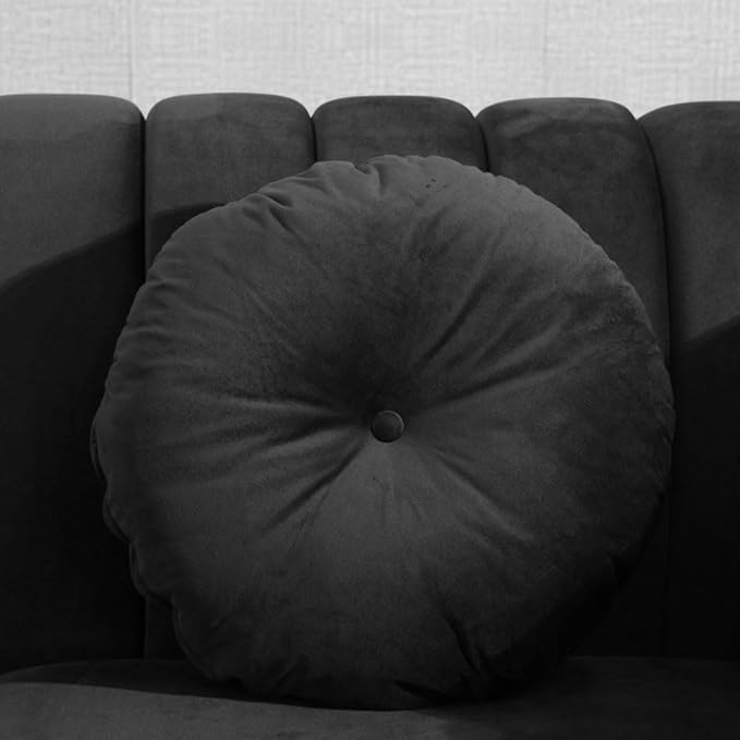 Accent Chair, Single Couch Chair with Style Button Tufted, Scroll Arms and Nailhead for Living Room, Office, Apartment, Black