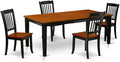 East West Furniture QUDA5-BCH-W 5 Piece Dinette Set for 4 Includes a Rectangle Dining Table with Butterfly Leaf and 4 Dining Room Chairs, 40x78 Inch, Black & Cherry