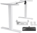 HUANUO Standing Desk Frame with 220lbs Powerful Brushless Motor, Thick T-Shaped Adjustable Desk Legs Made of Automotive-Grade Steel, for Max 75″ x 35″ Desktop, for Home Office, White Frame Only