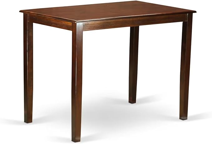 East West Furniture YAVN5-MAH-C 5 Piece Counter Height Pub Set Includes a Rectangle Dining Table and 4 Linen Fabric Kitchen Dining Chairs, 30x48 Inch, Mahogany