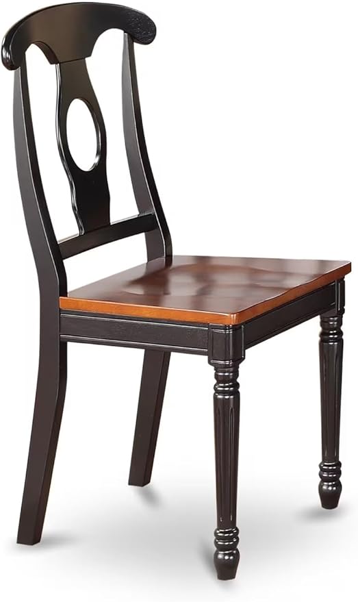 East West Furniture DOKE9-BCH-W 9 Piece Dining Room Table Set Includes a Rectangle Wooden Table with Butterfly Leaf and 8 Kitchen Dining Chairs, 42x78 Inch, Black & Cherry