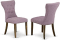 East West Furniture GAP7T40 Gallatin Parson Kitchen Chairs - Button Tufted Nailhead Trim Dahlia Linen Fabric Padded Dining Chairs, Set of 2, Jacobean