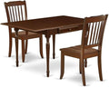 East West Furniture MZDA3-MAH-W 3 Piece Dining Room Furniture Set Contains a Rectangle Kitchen Table with Dropleaf and 2 Dining Chairs, 36x54 Inch, Mahogany