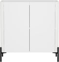 Manhattan Comfort Abbey Accent Cabinet with Doors, Tray Top Design and Adjustable Shelves, Sleek Modern Storage Furniture for Dining Area, Living Room, Bedroom, Entryway, White