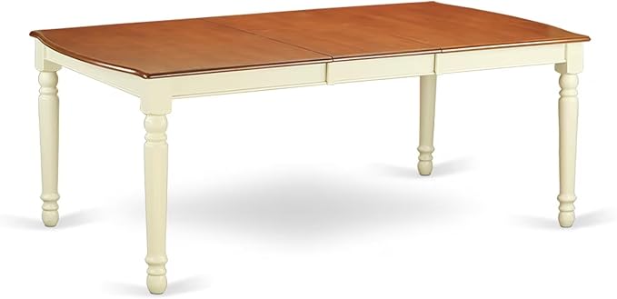 East West Furniture DOKE5-WHI-W 5 Piece Dining Room Furniture Set Includes a Rectangle Kitchen Table with Butterfly Leaf and 4 Dining Chairs, 42x78 Inch, Buttermilk & Cherry