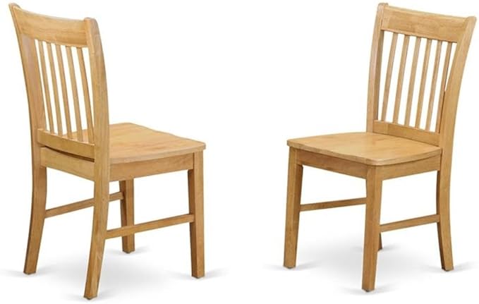 East West Furniture VANO5-OAK-W 5 Piece Dinette Set for 4 Includes an Oval Dining Room Table with Butterfly Leaf and 4 Dining Chairs, 40x76 Inch, Oak