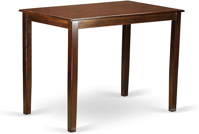 East West Furniture YAVN3-MAH-W 3 Piece Counter Height Dining Set for Small Spaces Contains a Rectangle Dining Room Table and 2 Wooden Seat Chairs, 30x48 Inch, Mahogany