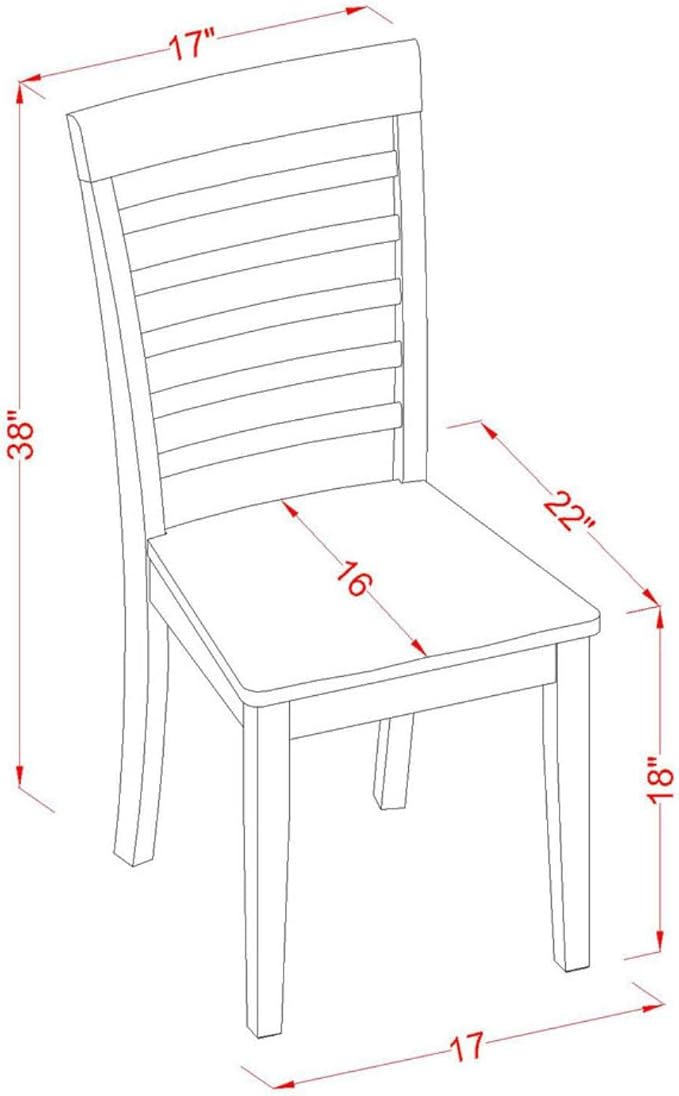 East West Furniture HLML3-MAH-W 3 Piece Dinette Set for Small Spaces Contains a Round Dining Table with Pedestal and 2 Dining Chairs, 42x42 Inch, Mahogany