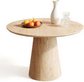 Round Dining Table for 4, 43" Wood Round Kitchen Table, Circle Dining Tables for Kitchen Living Room, Small Spaces