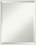 Amanti Art White Bathroom Mirror for Over Sink, 21x17 Lucie White Rectangle Vanity Mirror, Small Modern Wood Frame, Hangs Horizonally and Vertically, Bathroom Wall Decor, Beveled Edge from WI, USA