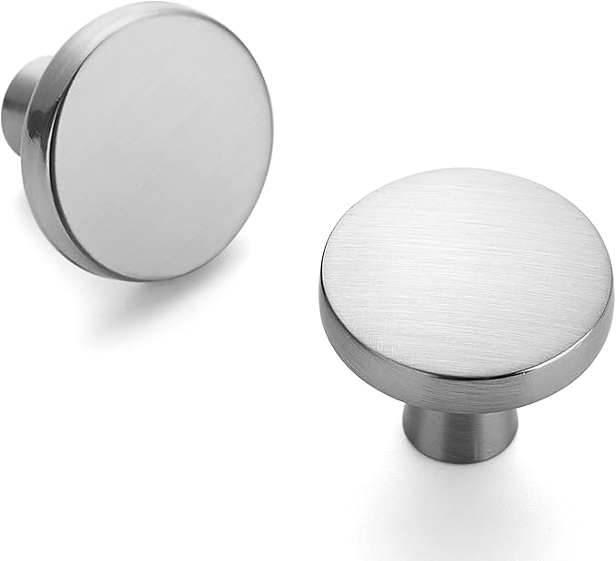 Ravinte 10 Pack Drawer Pulls 1-1/4 Inch Kitchen Cabinet Knobs Brushed Nickel Round Dresser Drawer Knobs Solid Dresser Knobs Drawer Knobs Simple Cabinet Hardware for Cupboard Drawer Pulls