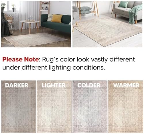 Keen Home Design 2x3 Rug - Machine Washable Entry Rug with Non-Slip Backing, Ideal for Enteryway, Kitchen, Bathroom, Laundry Room - Vintage, Easy Clean, Durable, Low Pile Rug - (2' x 3')