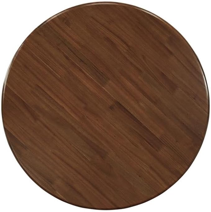 East West Furniture ANDA3-AWA-22 3 Piece Kitchen Table & Chairs Set Includes a Round Dining Table with Pedestal and 2 Polyester Fabric Upholstered Chairs, 36x36 Inch, Antique Walnut