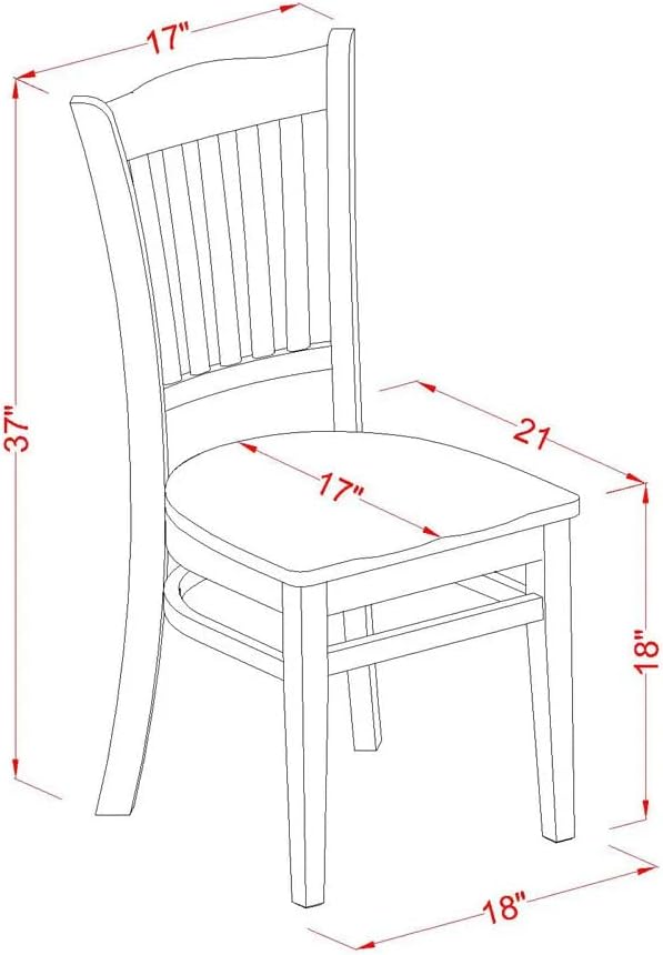 East West Furniture NDGR5-MAH-W 5 Piece Kitchen Table Set for 4 Includes a Rectangle Dining Table with Dropleaf and 4 Dining Room Chairs, 30x48 Inch, Mahogany