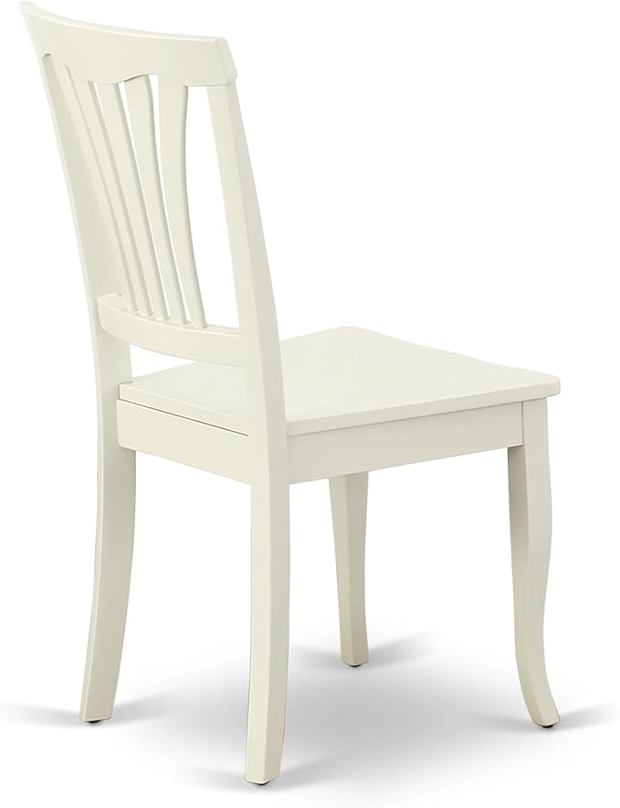 East West Furniture ANAV3-LWH-W 3 Piece Dining Table Set for Small Spaces Contains a Round Kitchen Table with Pedestal and 2 Kitchen Dining Chairs, 36x36 Inch, Linen White