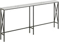 Masupu 70.9" Console Table, Modern Narrow Long Sofa Table Behind Couch, Skinny Entry Table, Industrial Sofa Table with Metal Frame for Hallway, Living Room, White and Black