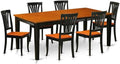 East West Furniture QUAV7-BCH-W 7 Piece Modern Dining Table Set Consist of a Rectangle Wooden Table with Butterfly Leaf and 6 Kitchen Dining Chairs, 40x78 Inch, Black & Cherry