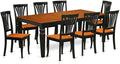 East West Furniture LGAV9-BCH-W 9 Piece Dining Room Furniture Set Includes a Rectangle Kitchen Table with Butterfly Leaf and 8 Dining Chairs, 42x84 Inch, Black & Cherry