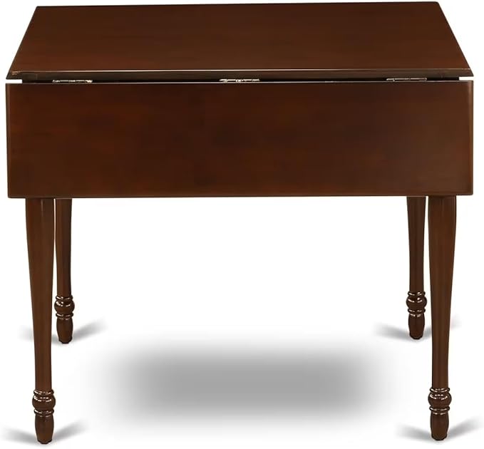 East West Furniture MZCL3-MAH-C 3 Piece Dining Table Set for Small Spaces Contains a Rectangle Dining Room Table with Dropleaf and 2 Linen Fabric Upholstered Chairs, 36x54 Inch, Mahogany