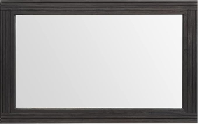 YOSHOOT Hand-Made Wooden Spliced Wall Mirror for Bathroom, Rustic Farmhouse Vanity Mirror, Décor Wall Art, Solid Wood Frame, Vertical or Horizontal Hanging, 72" x 36", Black